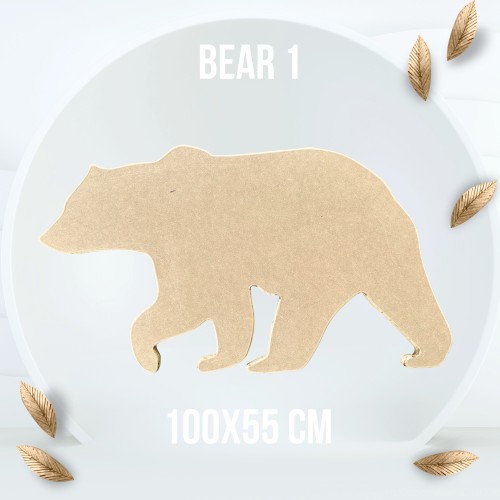 MDF ART BOARD WITH FRAME | BEAR 1 | 100x50 cm