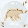 MDF ART BOARD WITH FRAME | BEAR 1 | 50X35 CM