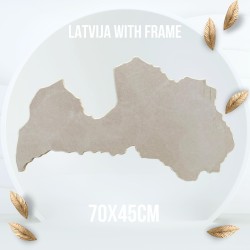 MDF LATVIA MAP WITH FRAME 45x70 CM