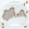 MDF LATVIA MAP WITH FRAME 45x70 CM